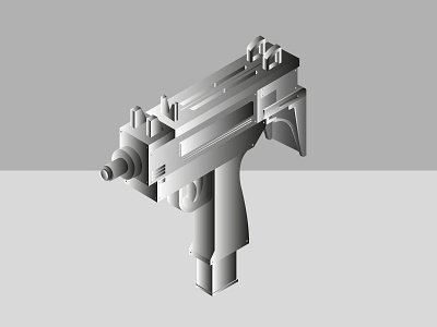 Uzi-Uzi-Uzi/// 2d 3d black design gradient gun illustration isometric sticker uzi vector white