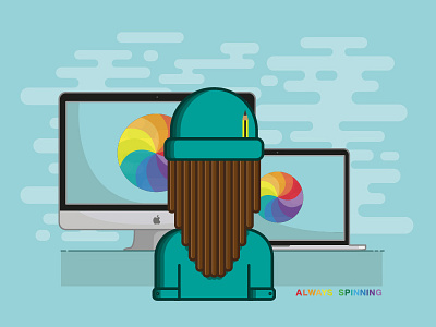 Always Spinning./// apple colour colourful designer dreadlocks illustration life problems spinning