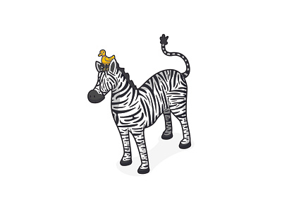 Best Pals 2d branding colours design duck illustration illustrator isometric logo vector zebra