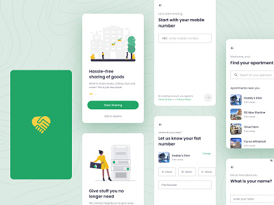 Sharing is caring app design branding design illustration login mjdesigns mobile app mobile design onboarding onboarding screen sharing sign up ui design uiux ux ux design