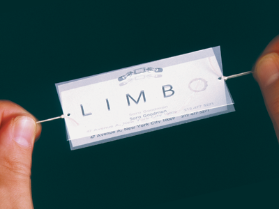 Interactive business card for a cafe called Limbo branding business card interactive paper print stationery