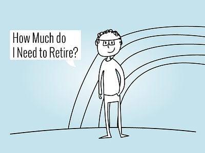 How Much do I Need to Retire cartoon illustration startup ui web design