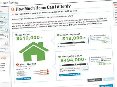 Detail from SmartAsset "How Much Home Can I Afford?" product design ui user experience ux web app website