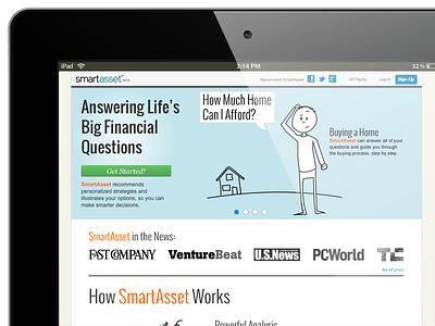 SmartAsset Homepage product design ui user experience ux web app website