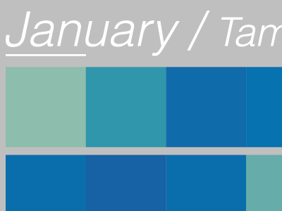 Colourdar: Title Month calendar colourdar data data viz weather