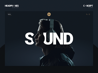 Sound Around E-commerce Concept audio brand branding ear buds earphones ecommerce figma graphic design headphones interaction design music photoshop shop sound store typography ui ux web design web site