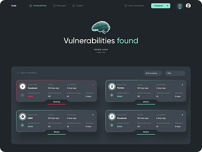 Vulnerabilities design flat hacker minimal ui ux web website