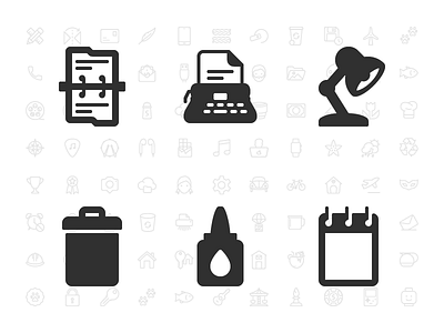 Office glyph icon icons office pack set shot solid those thoseicons