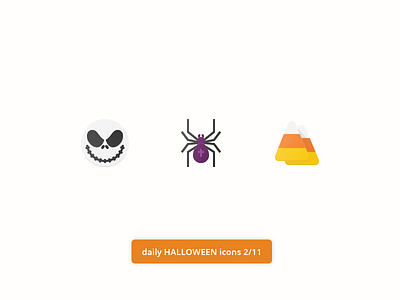 Daily Halloween Icons 2/11 candy corn flat free halloween icon icons jack paper set skellington spider