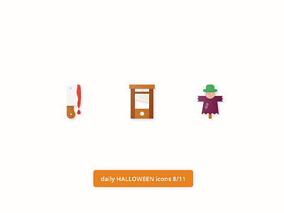 Daily Halloween Icons 8/11 blood flat free guillotine halloween icon icons knife pack paper scarecrow set