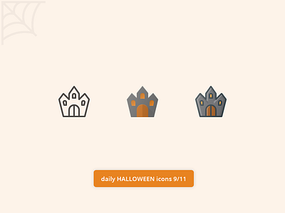 Daily Halloween Icons 9/11 castle cobweb color flat free ghost halloween icon icons line paper set