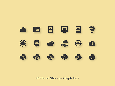 40 Cloud Storage Glyph Icon cloud fill glyph icon icons protect cloud solid storage target