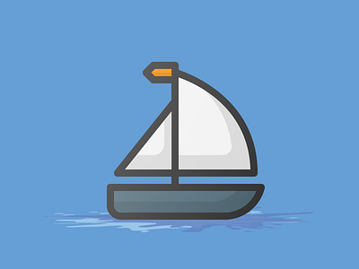 Little Boat boat color icon icons outline stroke those thoseicons