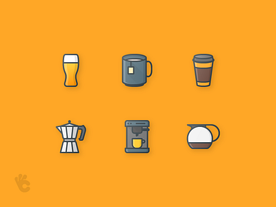 30 Drinks Outline Color Icons app beer beverage coffee color drink icon icons outline set