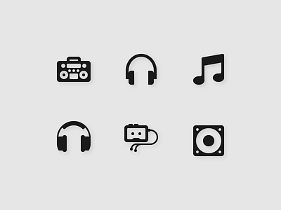 65 Music & Audio Vector Glyph Icon audio glyph icon icons music radio retro set solid walkman