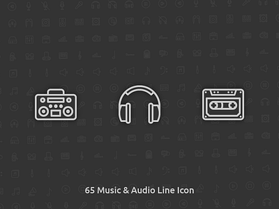 65 Music & Audio Vector Line Icon