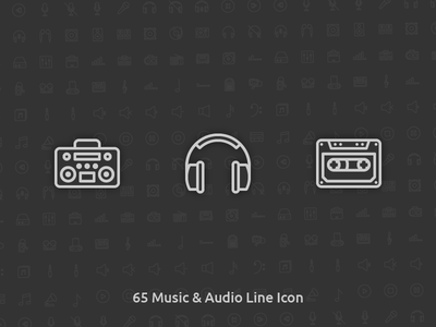 65 Music & Audio Vector Line Icon