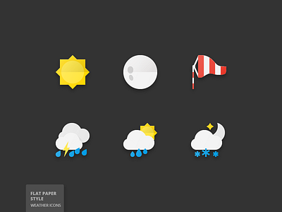 50 Weather Flat Paper Icons cloud flat forecast icon icons moon paper sun weather wind