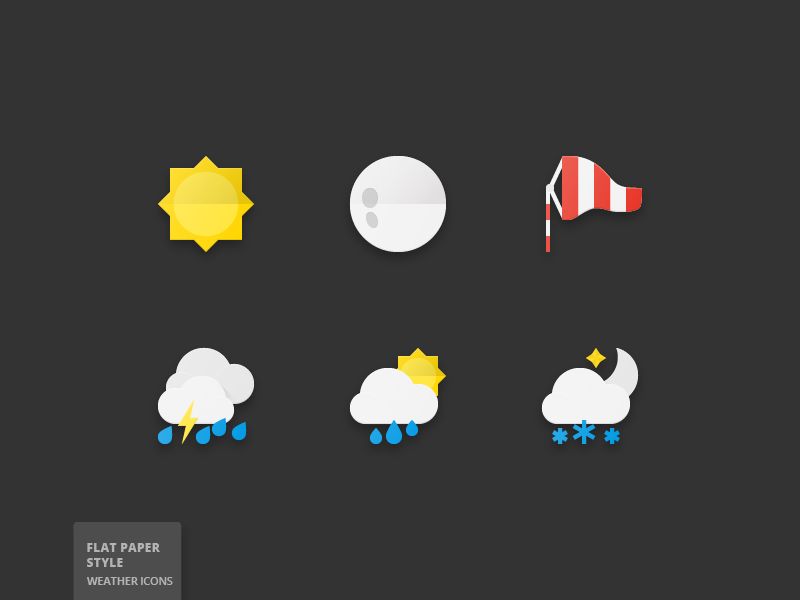 50 Weather Flat Paper Icons forecast wind cloud weather moon sun paper flat icons icon