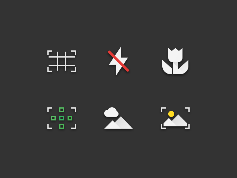 57 Photography & Image Flat Paper Icons settings focus grid macro image photography paper flat icons icon