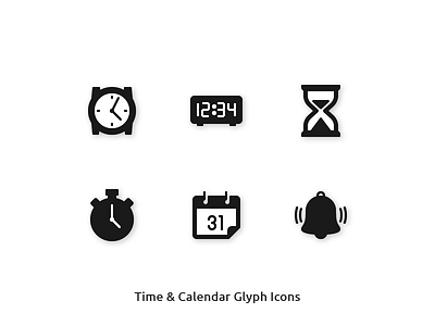 45 Time & Calendar Glyph Icon alarm calendar clock glyph hourglass icon icons solide stopwatch time