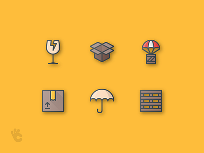 Shipping & Delivery Outline Color Icons