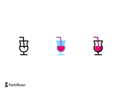 Challenge - 3 Icons a day - Party Drink color drink flat glass icon icon a day icon set line party ui uidesign vector