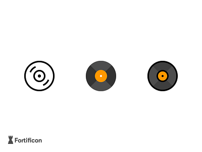 Challenge - 3 Icons a day - Vinyl Record color flat icon icon a day icons iconset line music stroke vector vinyl record