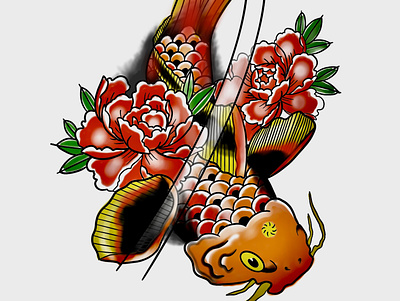 Koi fish art illustration irezumi japanese koi fish manga tattoo traditional
