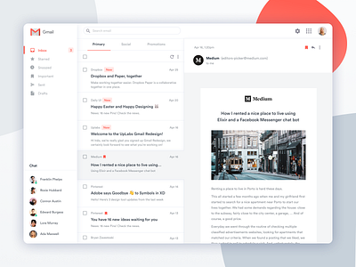 Gmail Dribbble gmail redesign ui design ui design challenge