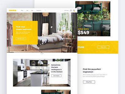 🛋️ IKEA Redesign: Homepage concept decor header home homepage ikea redesign sketch uidesign yellow