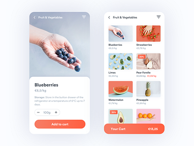 🍉 Groceries Shopping App android app challenge discount filters food fruits groceries groceries app shopping shopping app shopping cart supermarket ui design