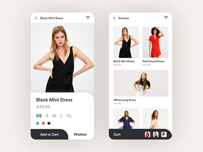 Fashion Store App app black buy cart clothes clothing fashion mobile store store app ui design