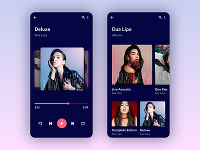Music Player dark dark theme dua lipa mobile music music app music cover music player player ui design