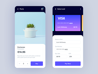 Plant Shop android app checkout credit card download ios mobile plant shop sketch sketch file