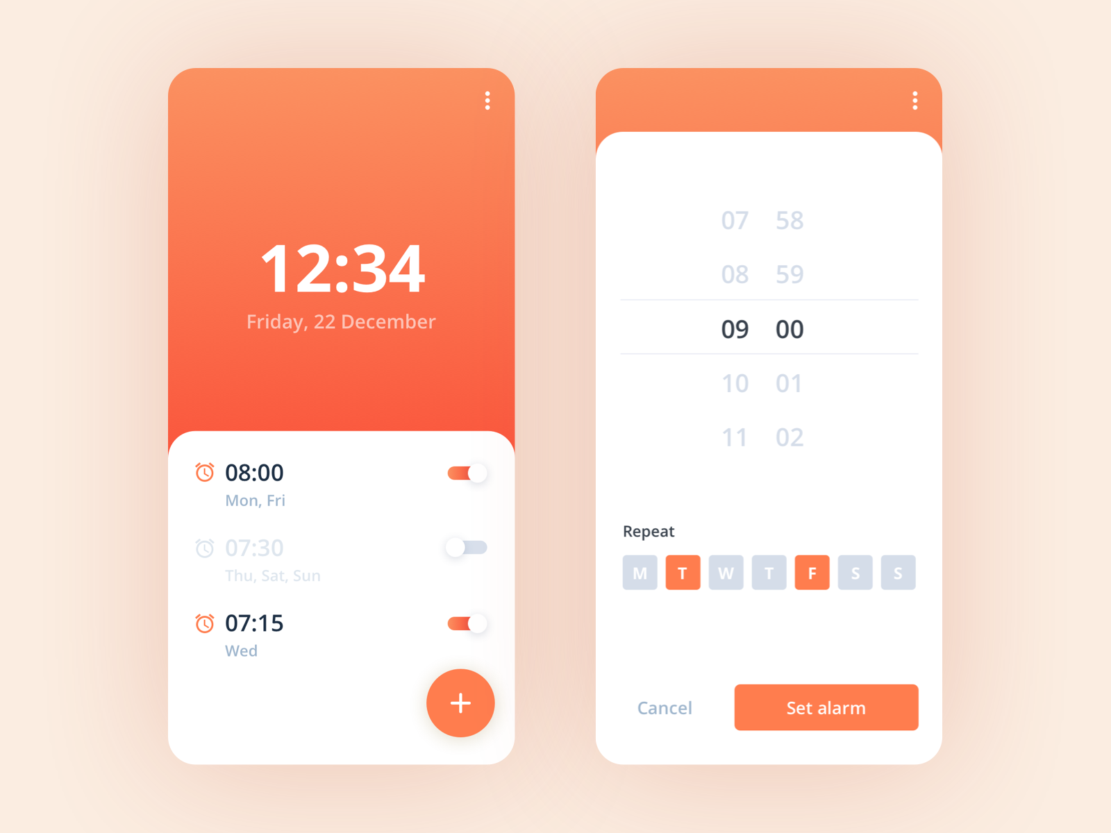 Время сет. Alarm app Design. 5 Sets of UI P 3 Pro часы.