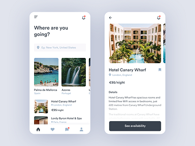 Travel App app booking hostel hotel hotel booking mobile sketch travel ui design