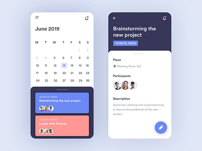 📅 Calendar App by Inês Lobo on Dribbble