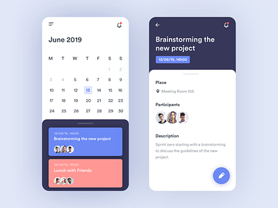 📅 Calendar App android app calendar calendar app edit events hours mockup schedule timeline ui design
