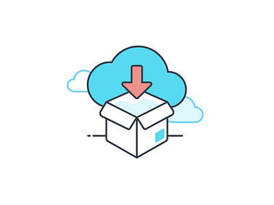 Illustration For Logistics From The Cloud arrow cloud motus package