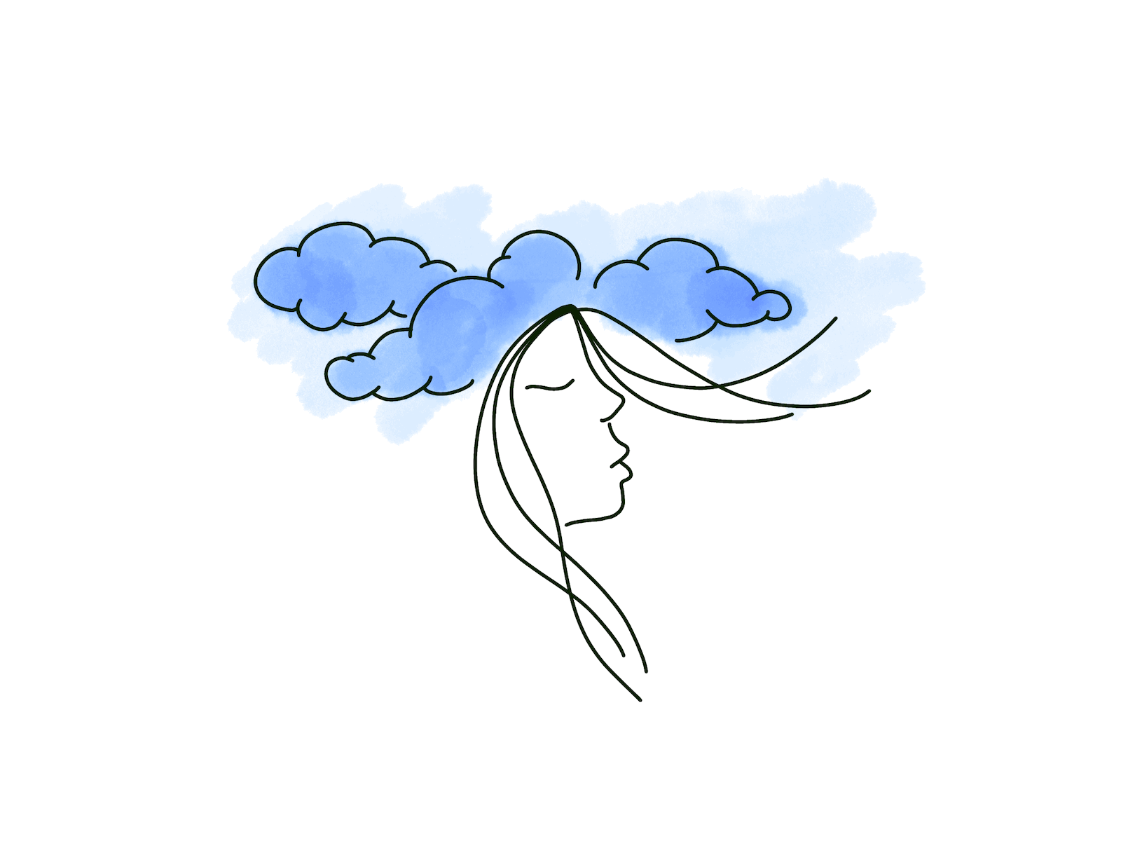 daydreamer animation aquarell art clouds daydreamer dream head heaven illustration in line lineart procreate simple the