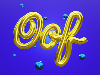OOF 3d art 3d design 3d lettering 3d typography blender illustration lettering typography