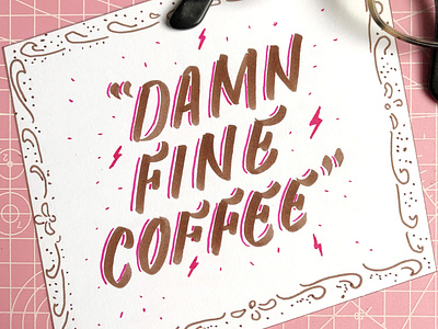 Damn Fine Coffee brush calligraphy brush lettering calligraphy design illustration lettering twin peaks typography