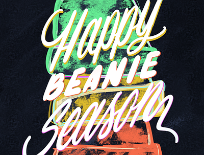 Happy Beanie Season brush lettering calligraphy graphic design illustration inktober procreate typography