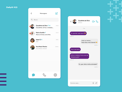 Daily UI #13 | Direct Messaging call challenge chat check clean dailyui education figma graphic design message minimalist people school teacher ui ux video white