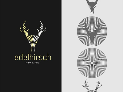 Edelhirsch - Horn & Holz abstract animal illusion illustration logo styled