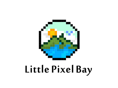 Little Pixel Bay bay branding landscape logo nature ocean pixel playful wave