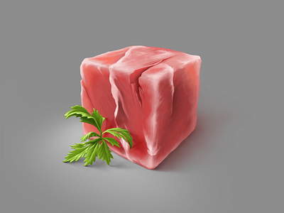 Just a cubed piece of meat