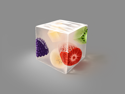 Just a cubed piece of cocktail fruit jelly