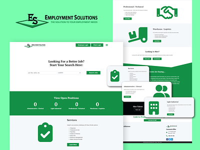 Employment Solutions branding design design agency design studio header design illustration landing page design logo ui web